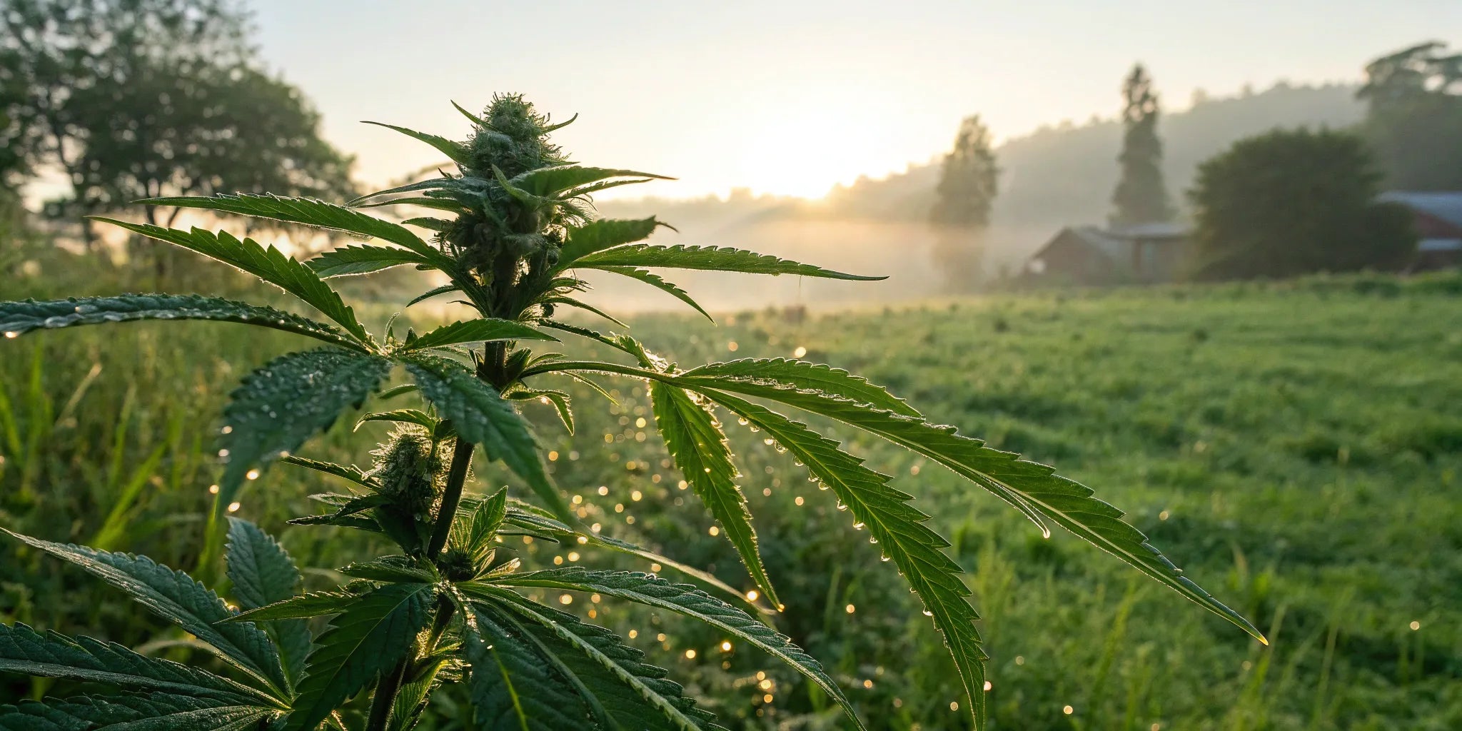 Autoflower seed growing outdoors.