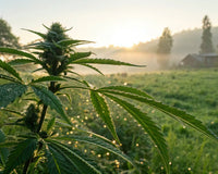 Autoflower seed growing outdoors.