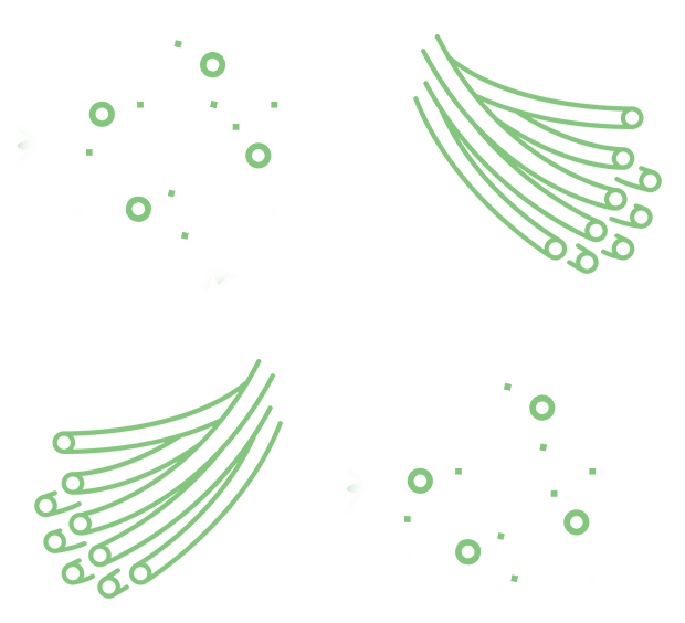 Graphic of green fiber straws and bubbles surrounding the word fiber.